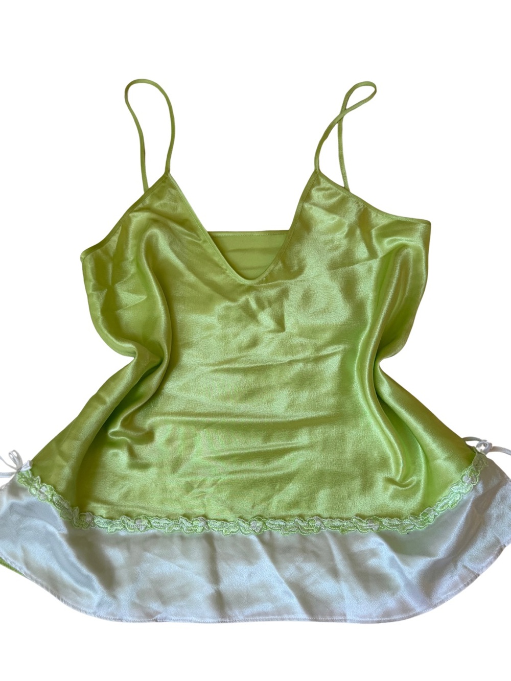 Silk-Feel Lime Green Camisole Slip